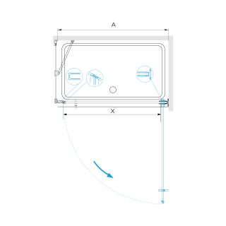 Душевой уголок RGW HO-045B (HO-011B + Z-050-2B + O-204B) 350604580-014 80x100см чёрный